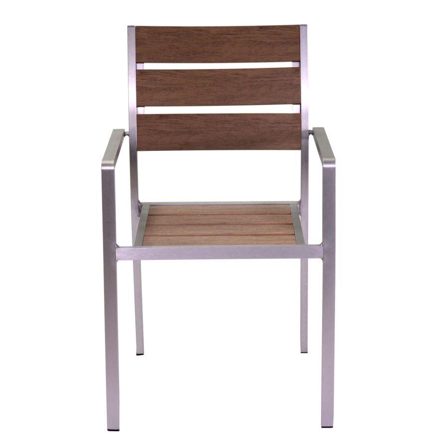 Poltrona alluminio polywood seattle marrone cm54x58h88