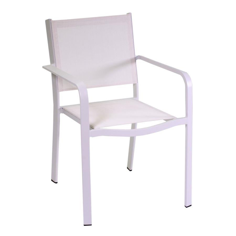 Poltrona alluminio texilene El Paso bianco cm55x61h84,5