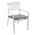 Poltrona alluminio boston bianco crema c/cuscino grigio cm58x57h88