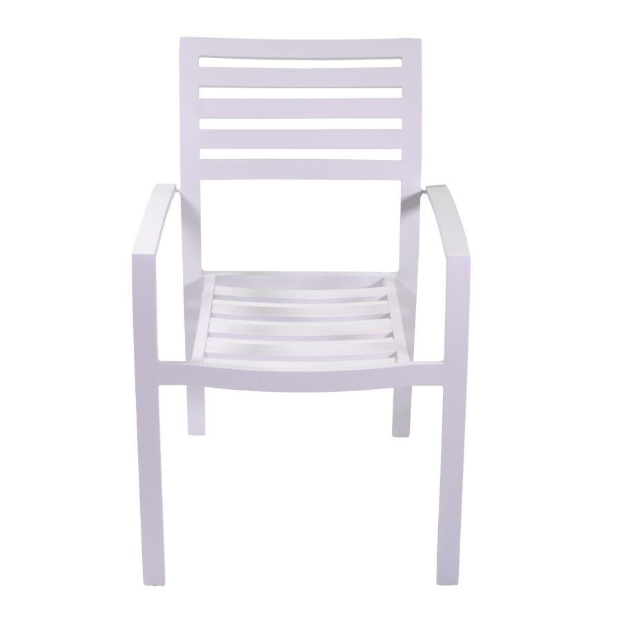 Poltrona alluminio boston bianco crema c/cuscino grigio cm58x57h88