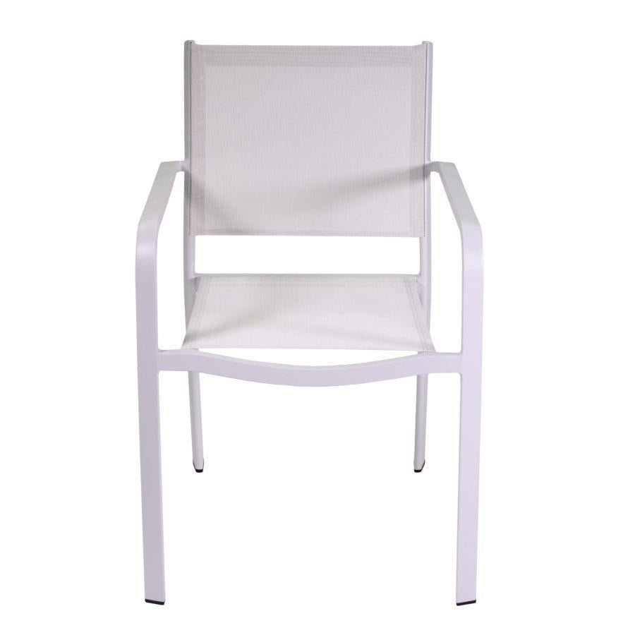 Poltrona alluminio texilene El Paso bianco cm55x61h84,5