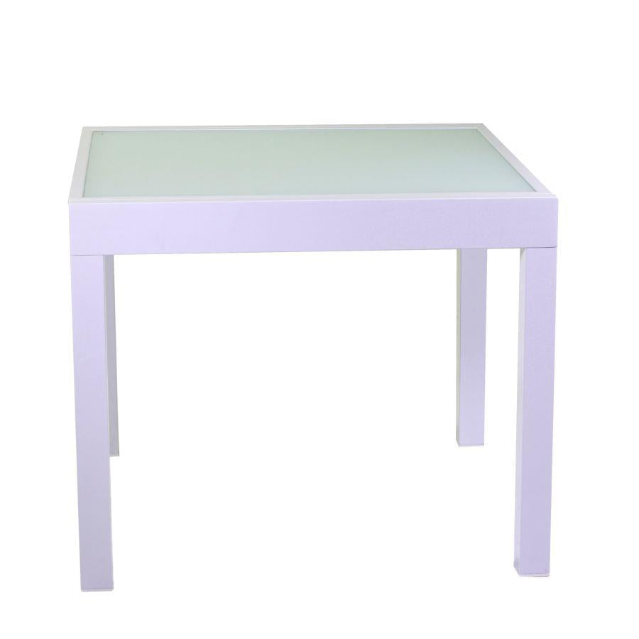 Tavolo alluminio boise bianco opaco allungabile cm90/180x90h75