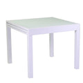 Tavolo alluminio boise bianco opaco allungabile cm90/180x90h75