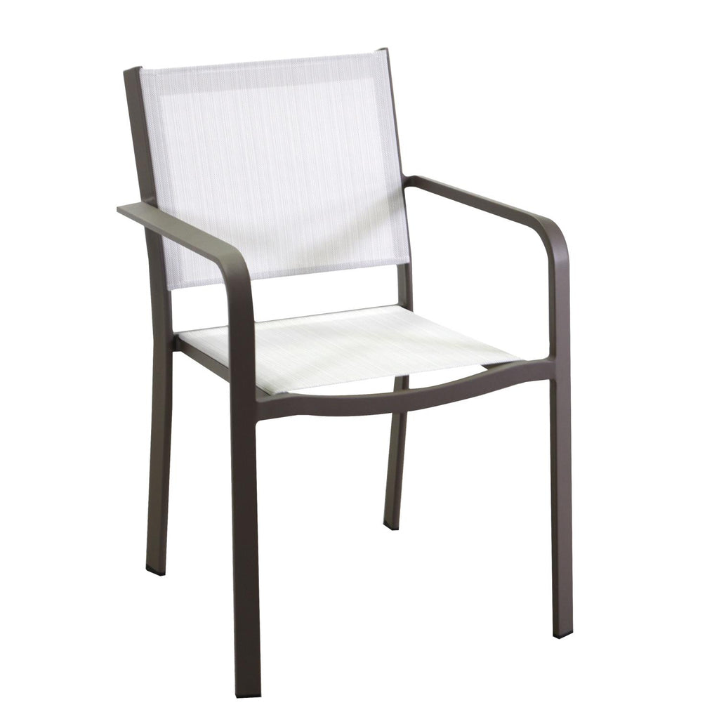 Poltrona alluminio textilene El Paso marrone cm55x61h43/84,5