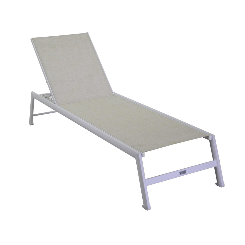 Lettino alluminio cleveland bianco opaco cm195x55h31