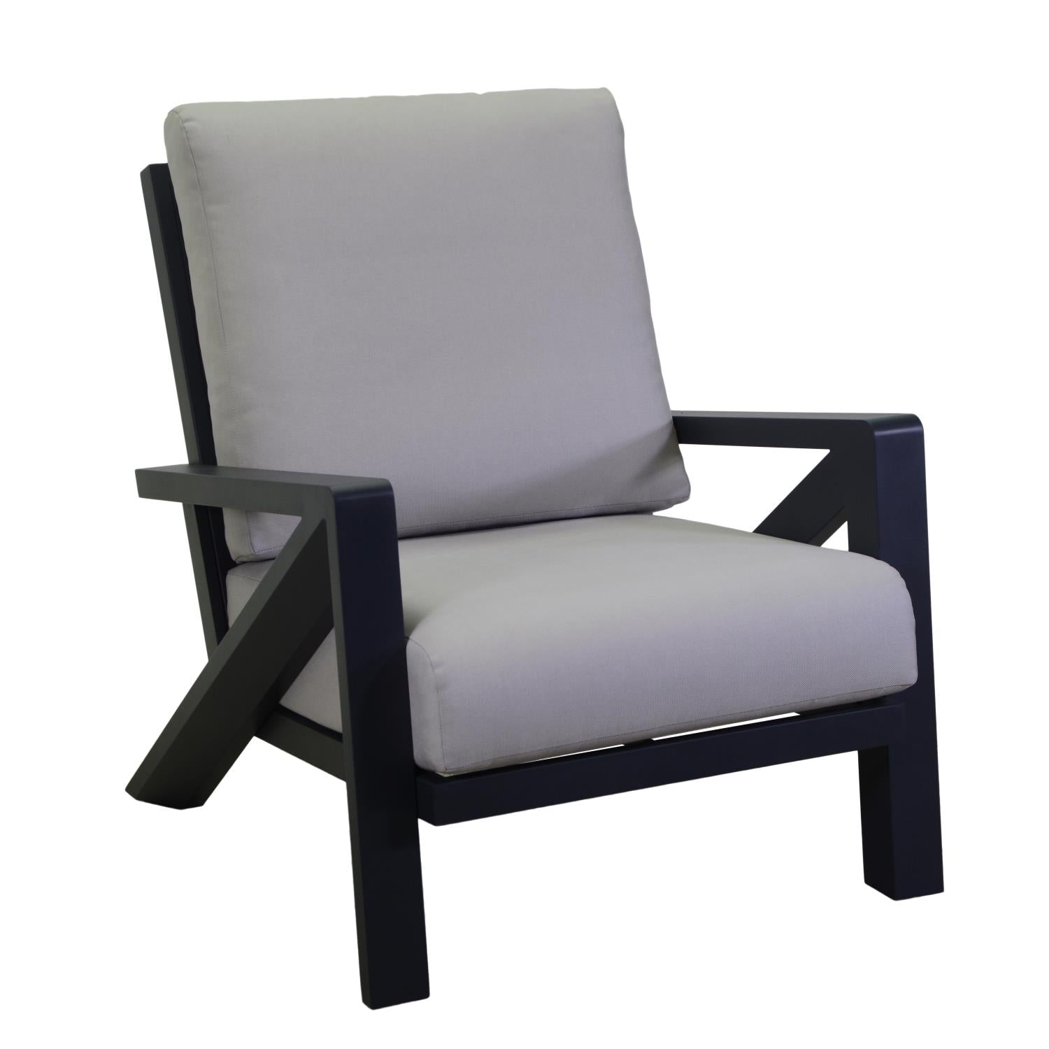 Salotto alluminio Miller 2 posti antracite c/cuscini grigio chiaro 6 pezzi