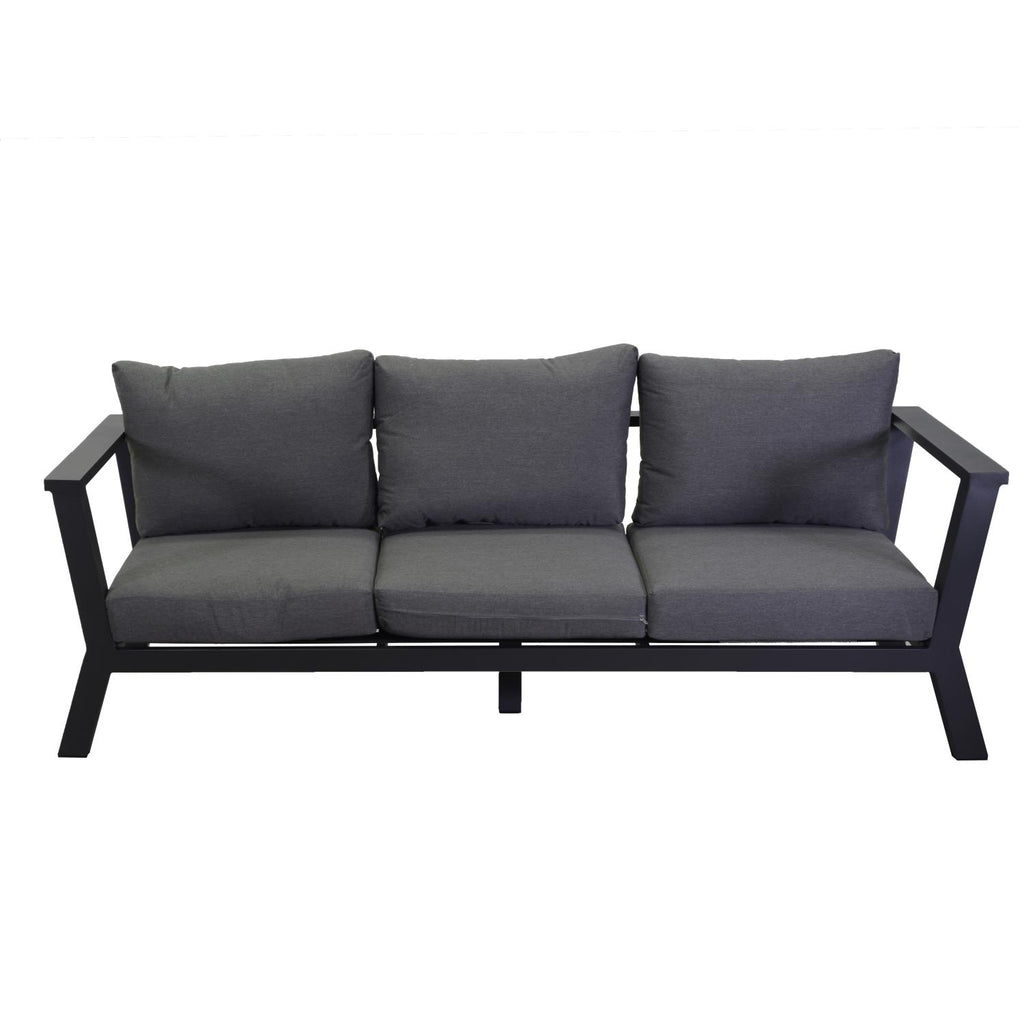 Divano alluminio riverton 3 posti antracite cm193x78h84