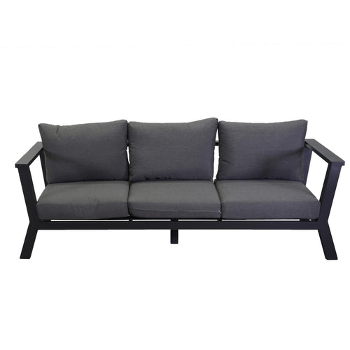 Divano alluminio riverton 3 posti antracite cm193x78h84