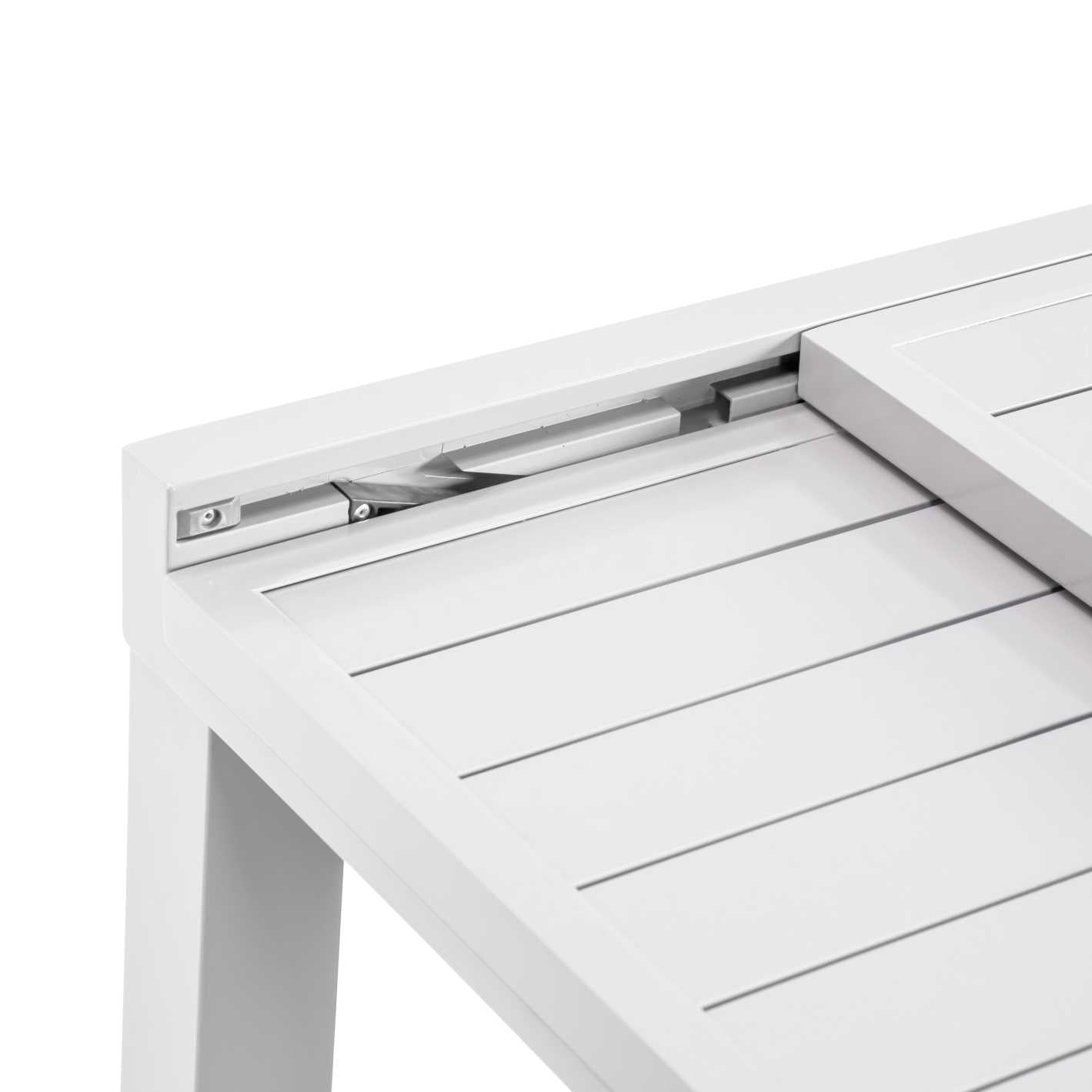 Tavolo alluminio sullivan allungabile bianco cm90/180x90h73