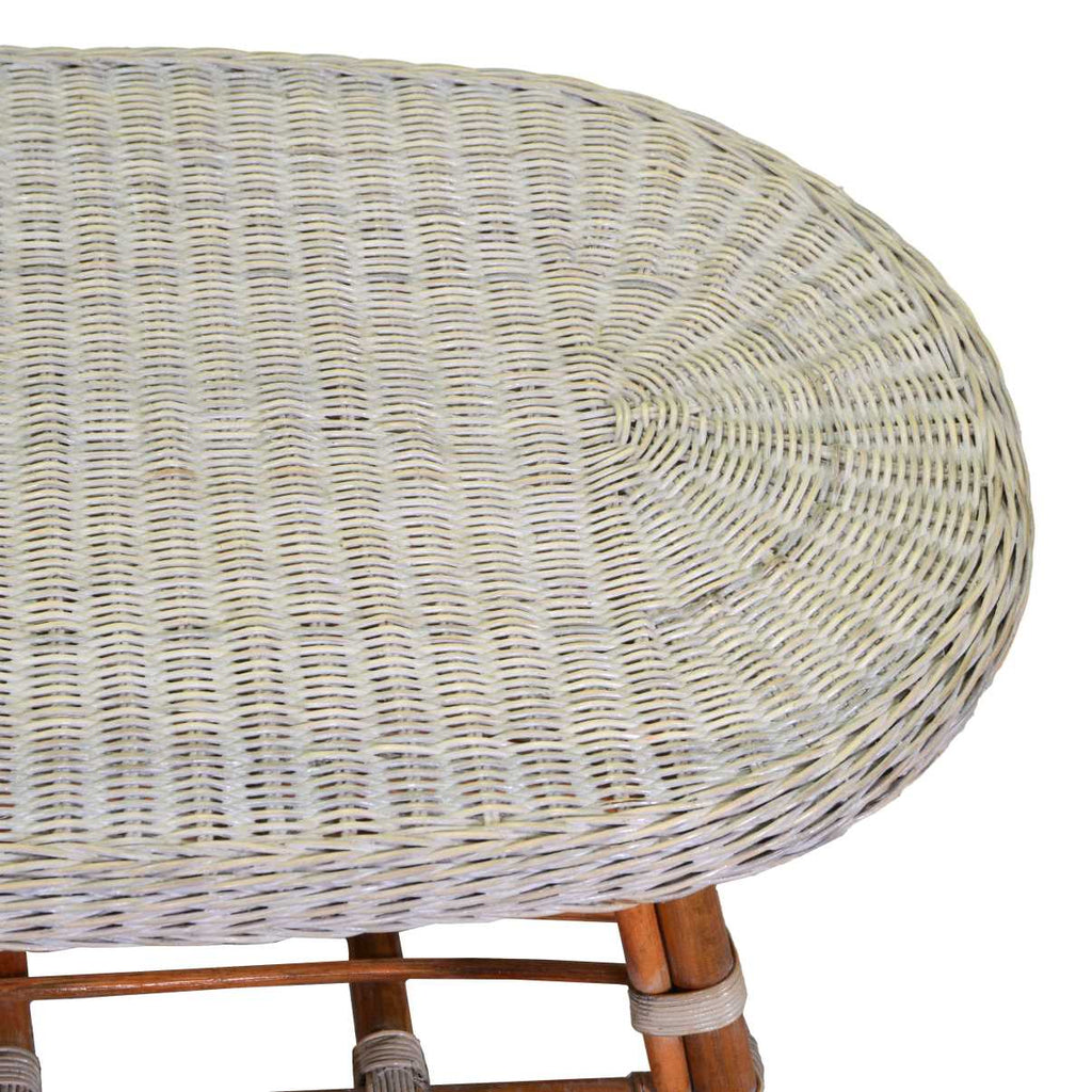 Salotto lucrezia 4pz rattan c/c sbiancato