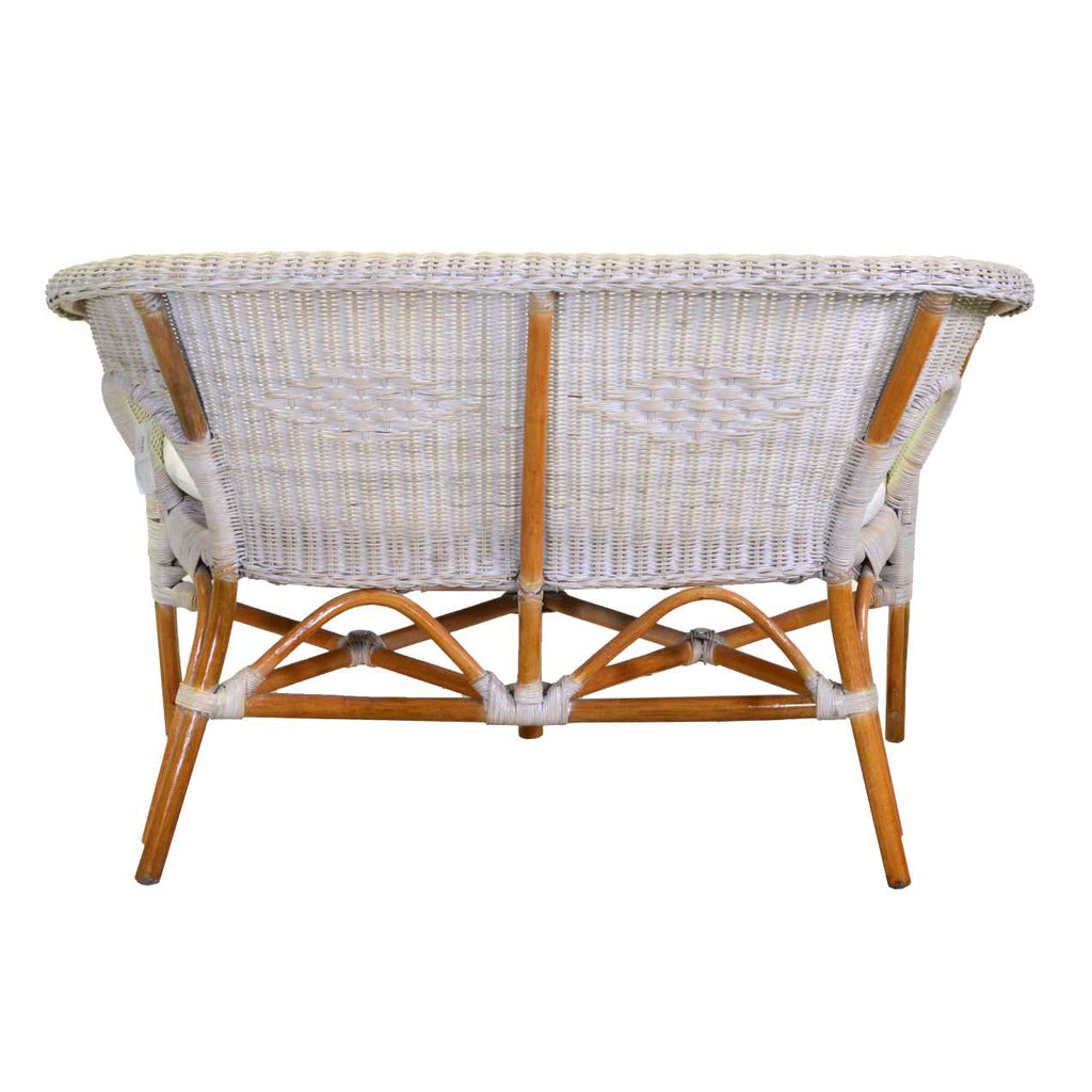 Salotto lucrezia 4pz rattan c/c sbiancato