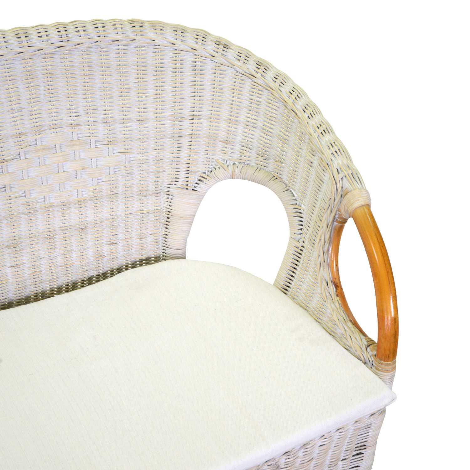 Salotto lucrezia 4pz rattan c/c sbiancato
