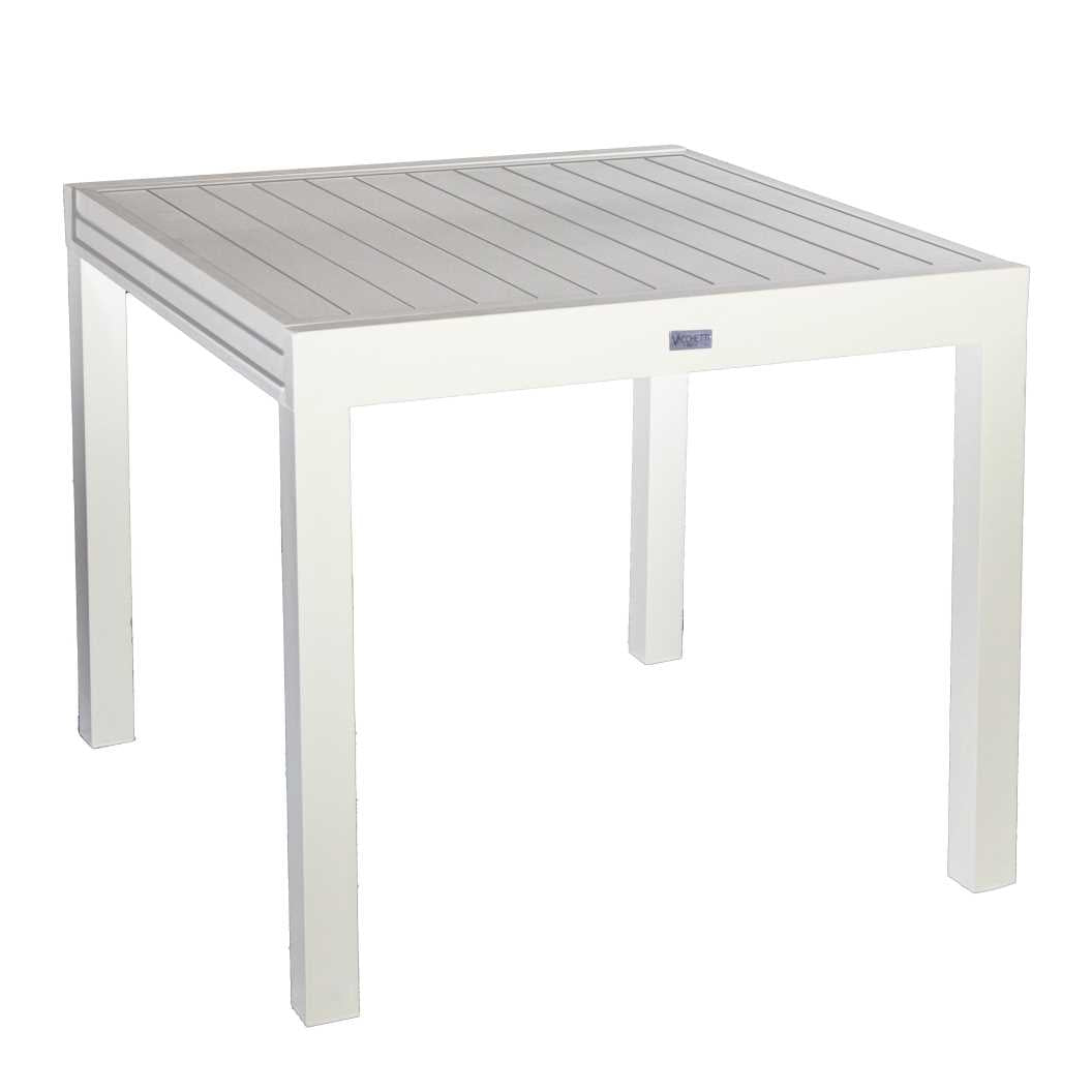Tavolo alluminio sullivan allungabile bianco cm90/180x90h73