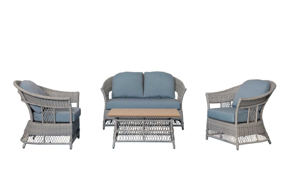 Salotto alluminio rattan Jefferson grigio 2 posti