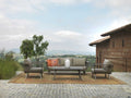 Salotto alluminio Riverside tortora 3 posti c/cuscini crema (bracciolo in hpl)