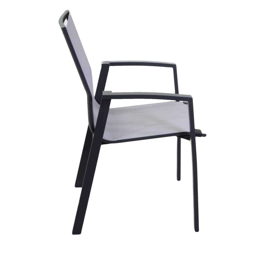 Poltrona alluminio Dover antracite cm61x57h89