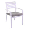 Poltrona alluminio new Boston bianco c/cuscini grigio cm58x57h88