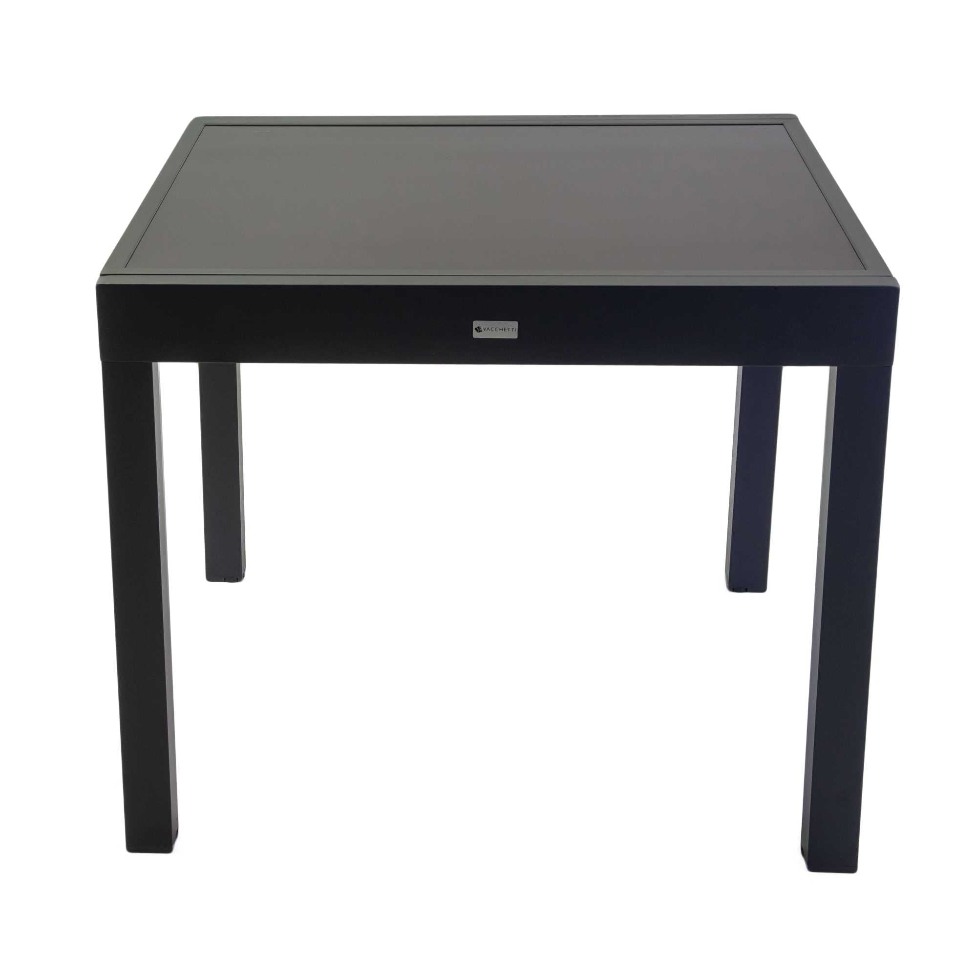 Tavolo alluminio boise allungabile antracite quadro cm90/180x90h75
