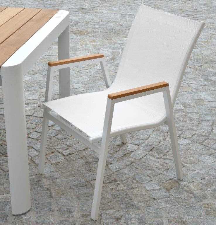 Poltrona alluminio Idaho Plus bianco cm53x65h43/62/87
