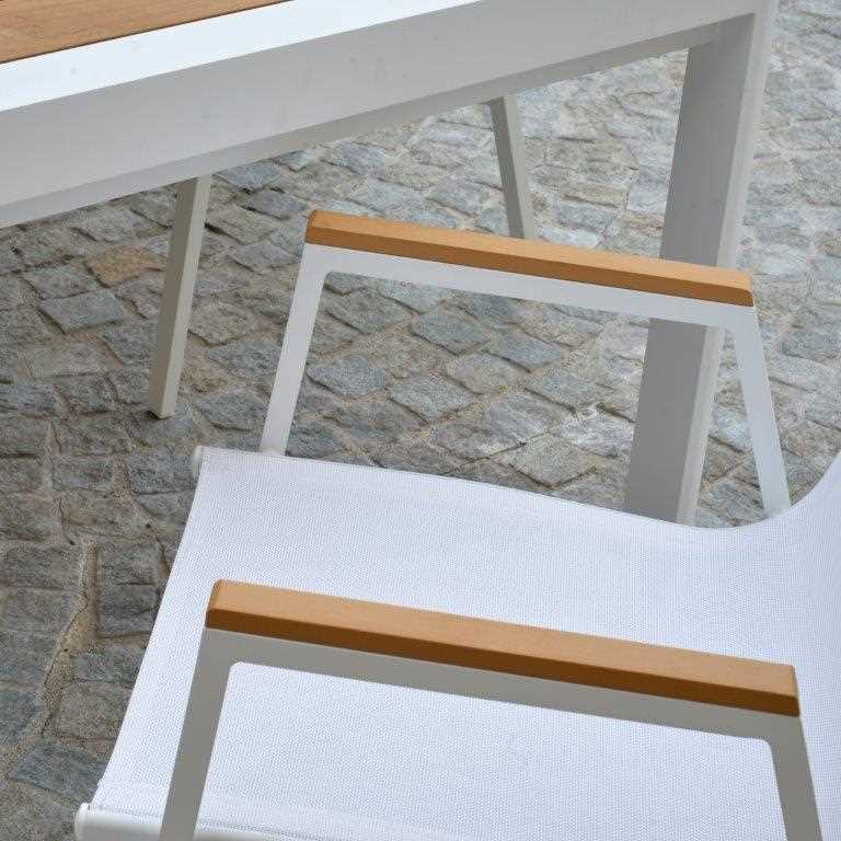 Poltrona alluminio Idaho Plus bianco cm53x65h43/62/87