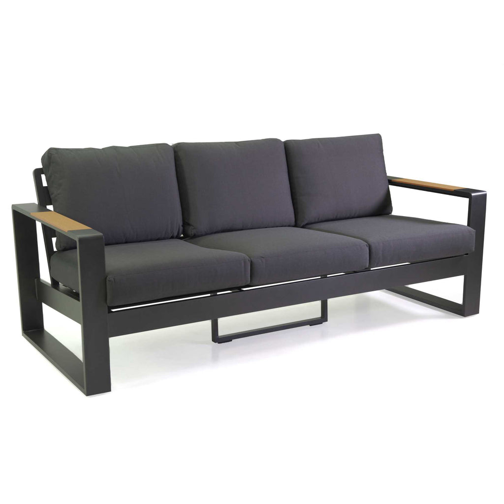Salotto alluminio Blaine antracite 3 posti