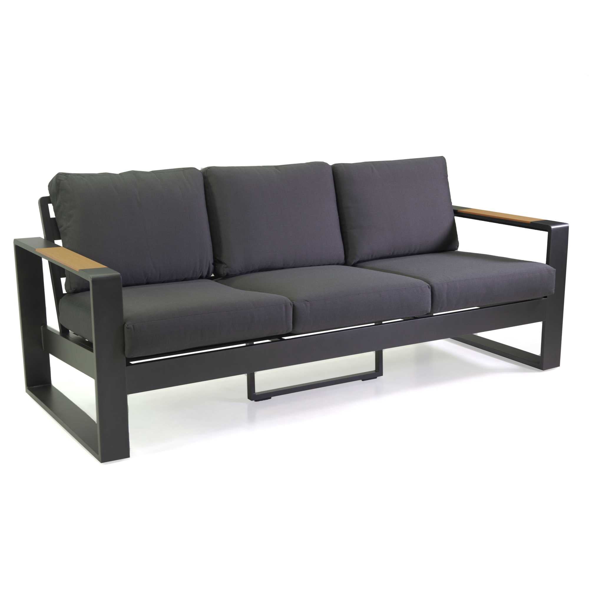 Salotto alluminio Blaine antracite 3 posti