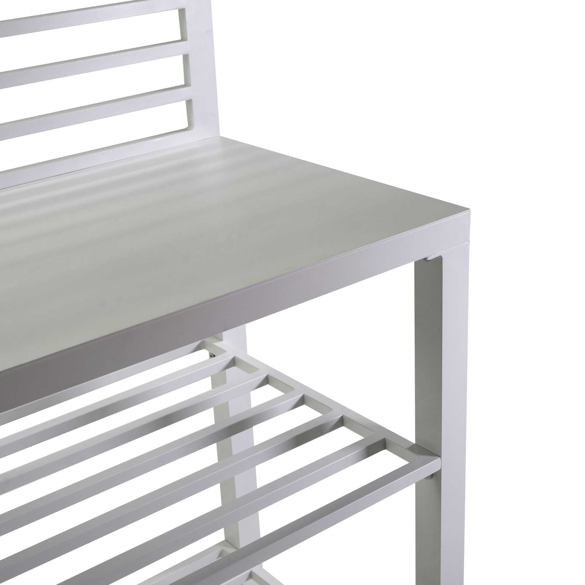 Mobiletto alluminio bianco cm90x56h141