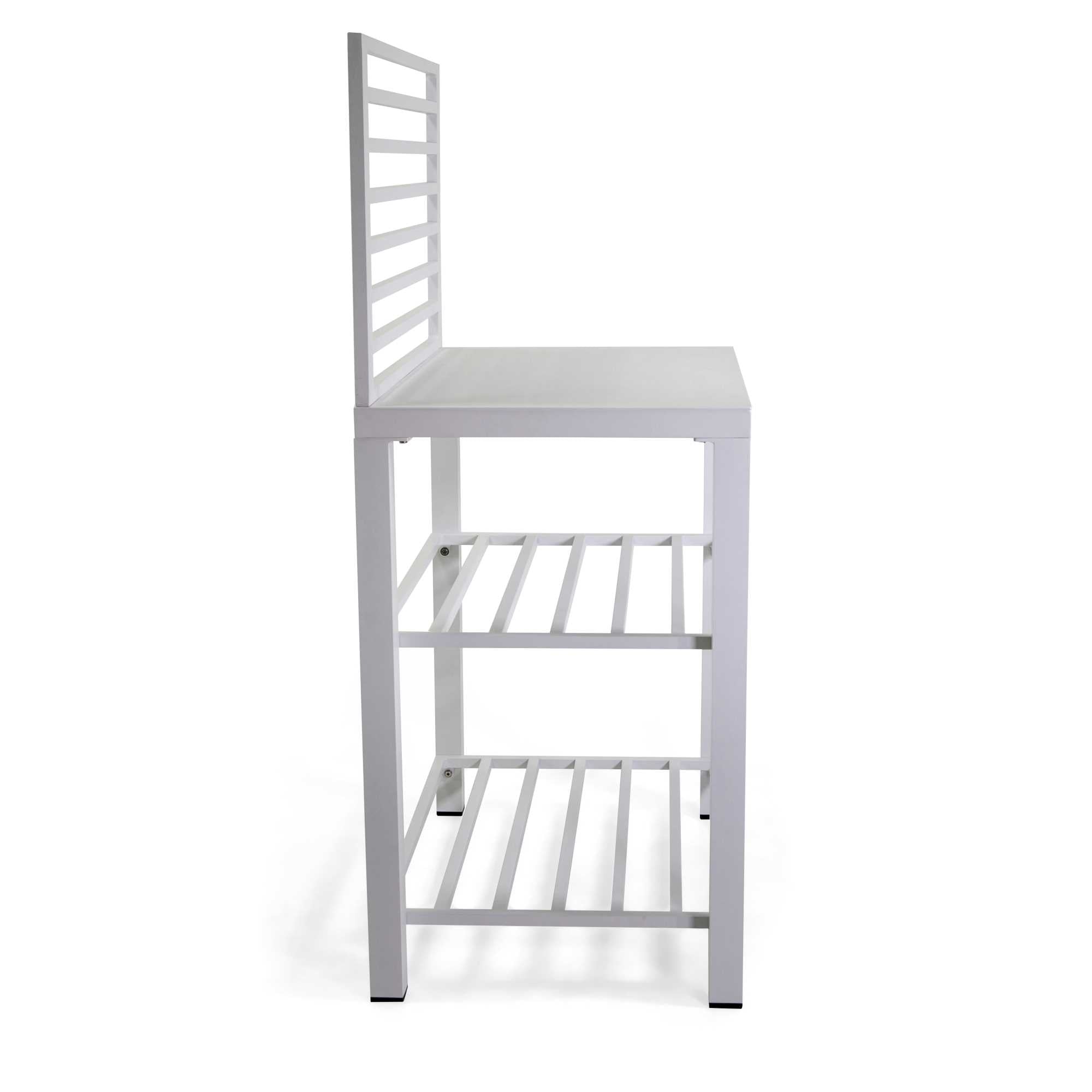 Mobiletto alluminio bianco cm90x56h141