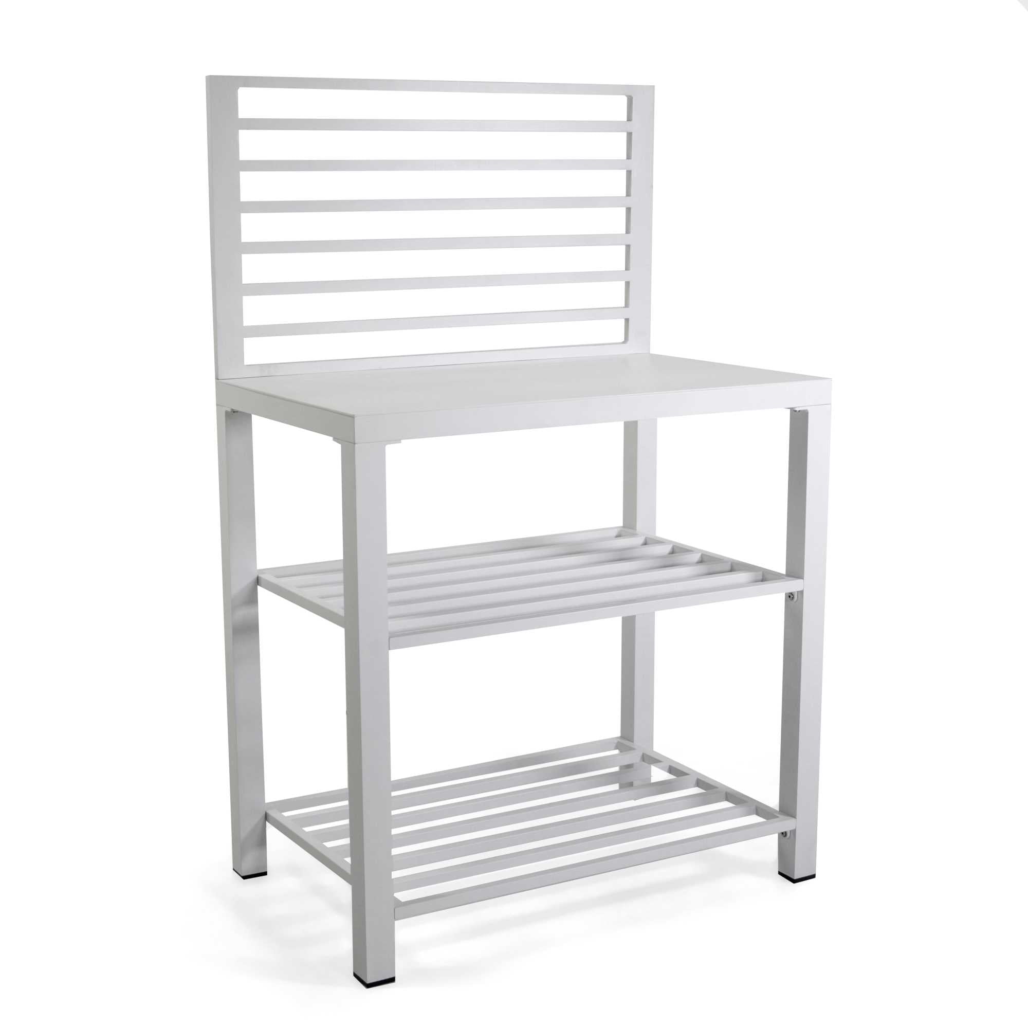 Mobiletto alluminio bianco cm90x56h141