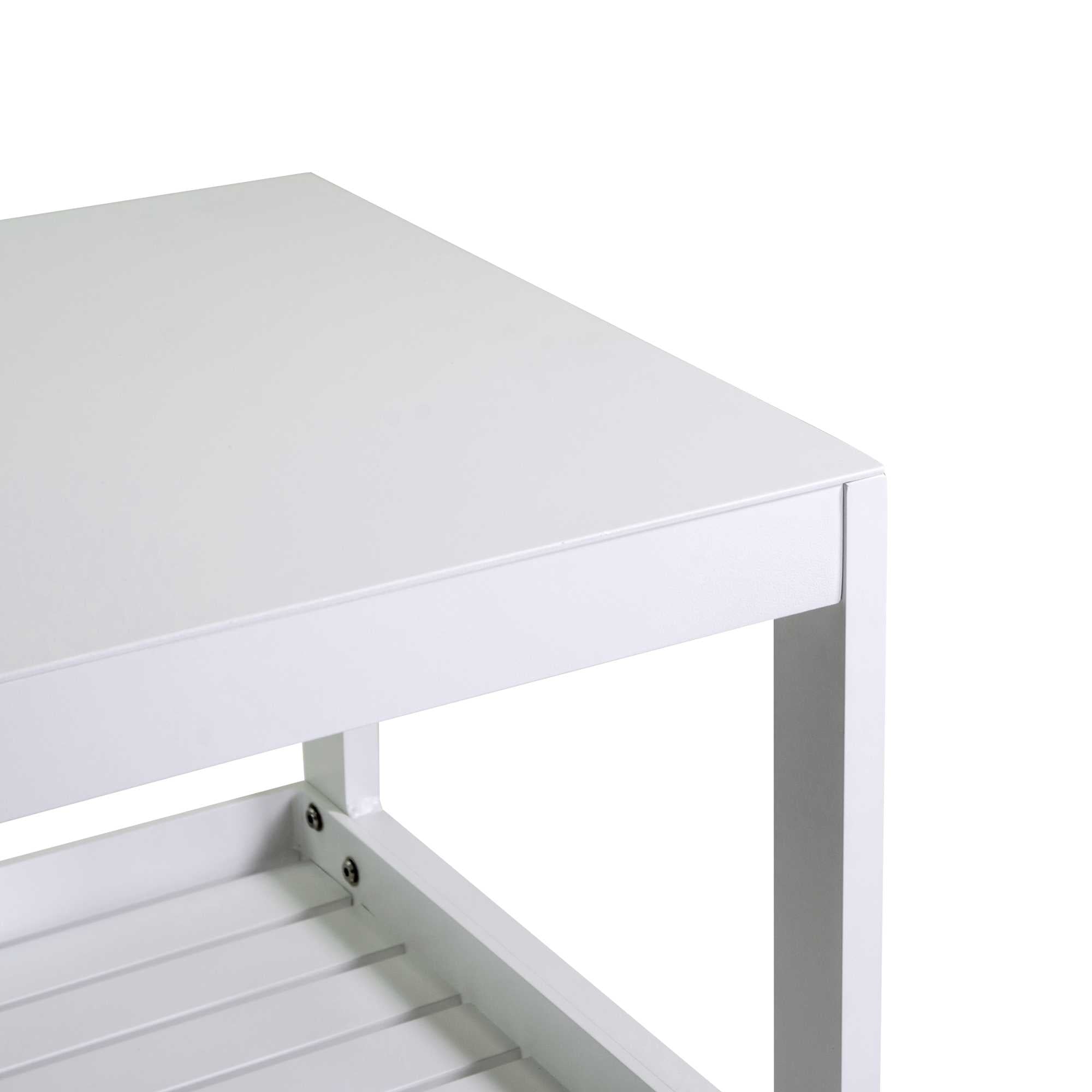 Carrello alluminio bianco cm92,5x54h91