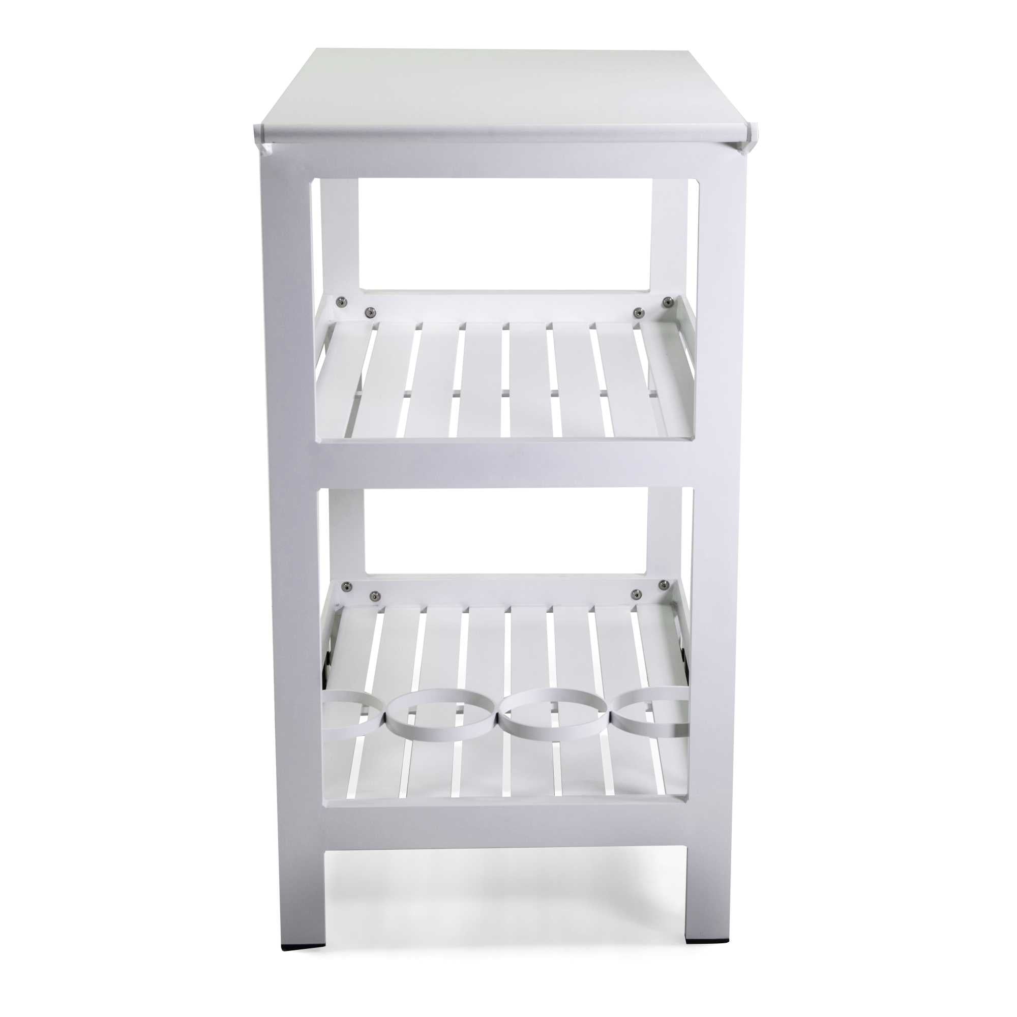 Carrello alluminio bianco cm92,5x54h91