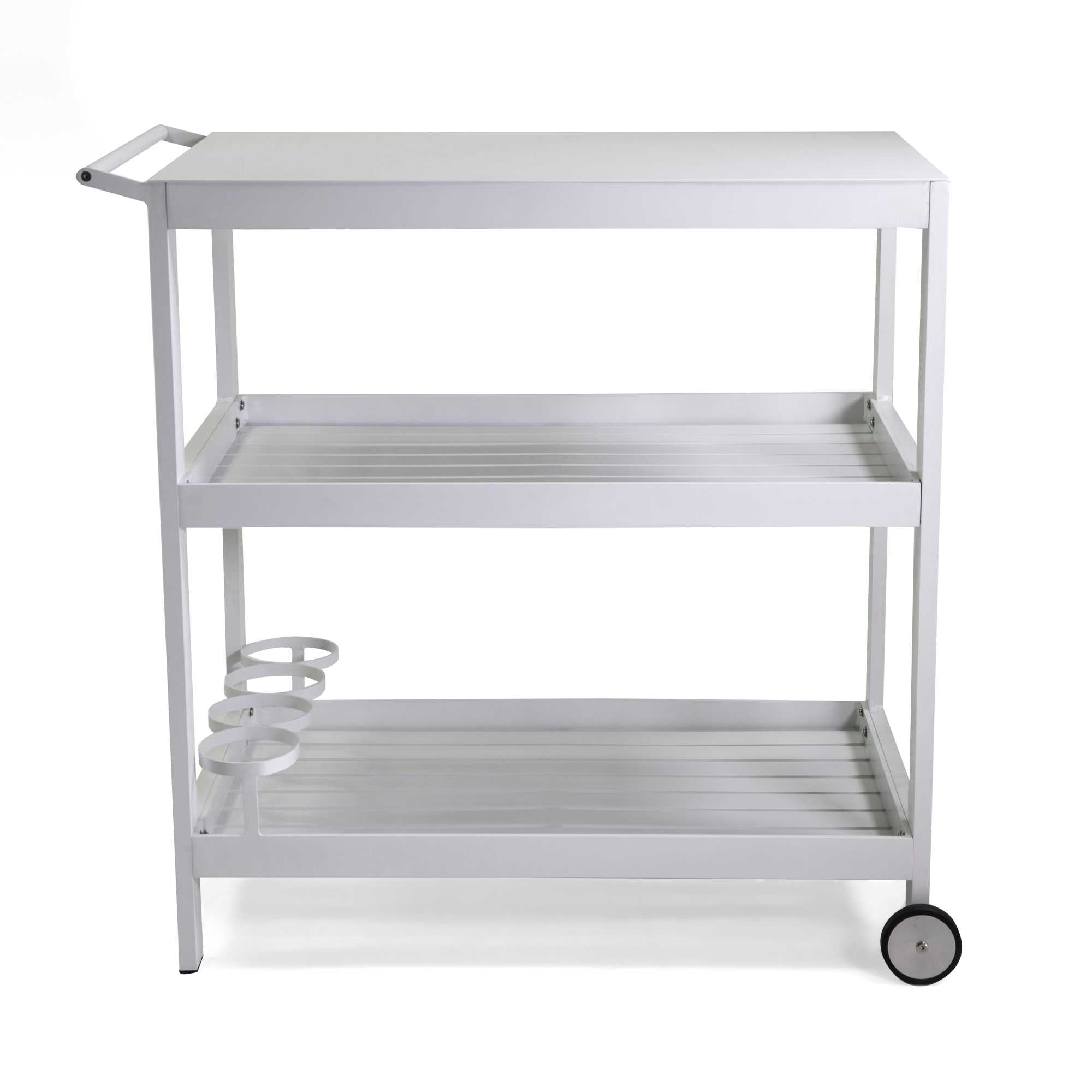 Carrello alluminio bianco cm92,5x54h91