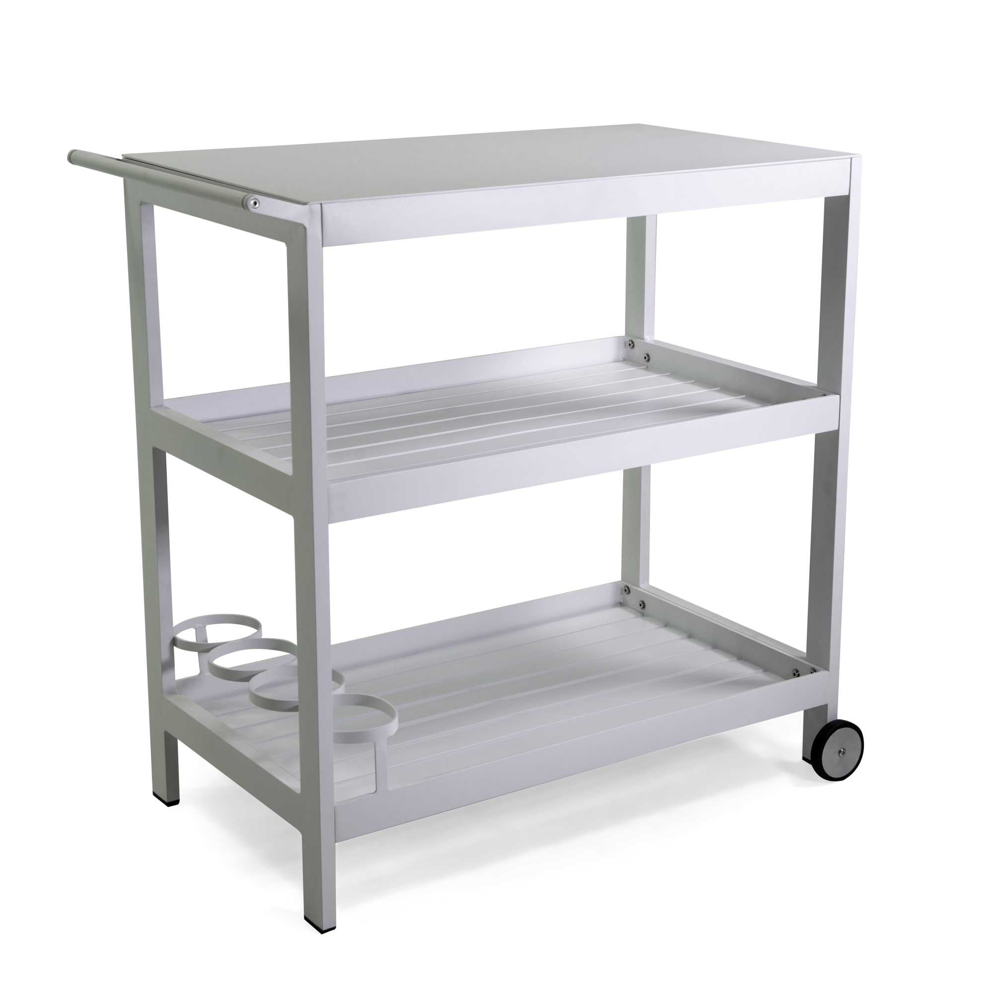 Carrello alluminio bianco cm92,5x54h91
