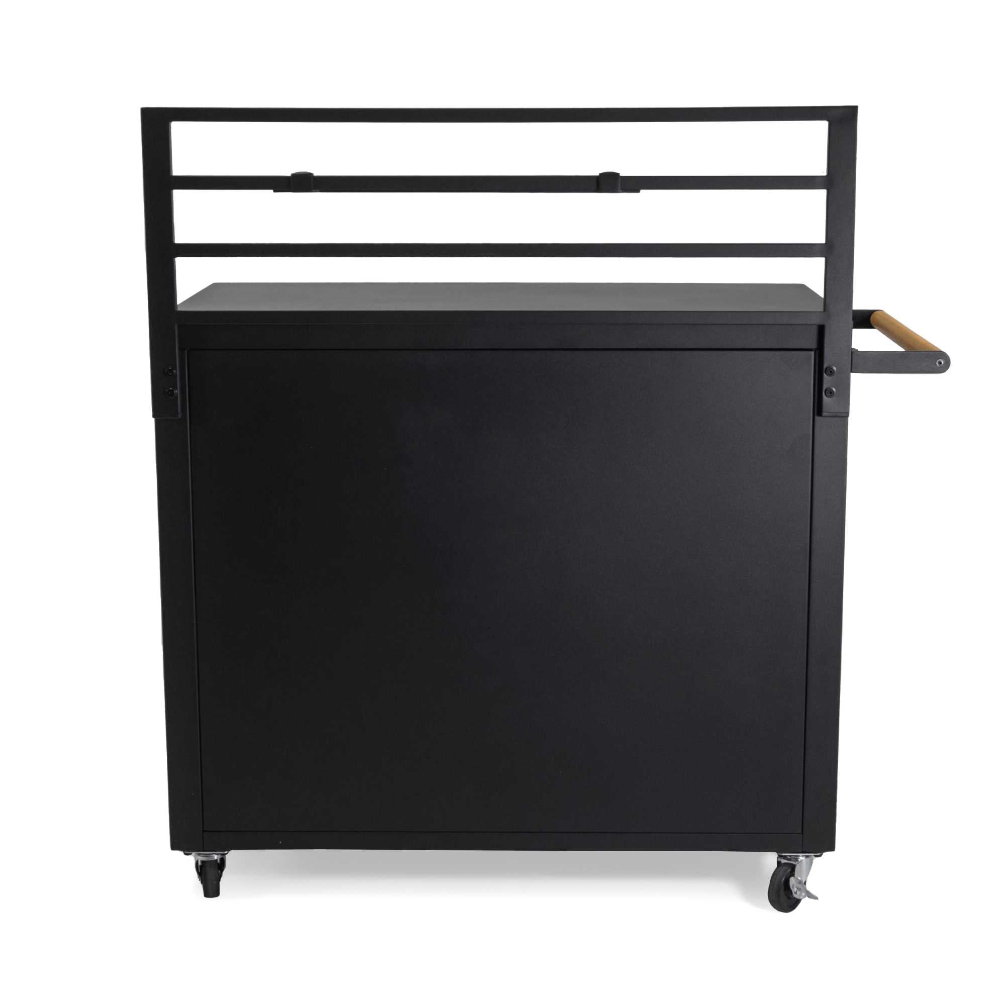 Mobiletto alluminio Idaho antracite 2 ante teak cm114x58h120