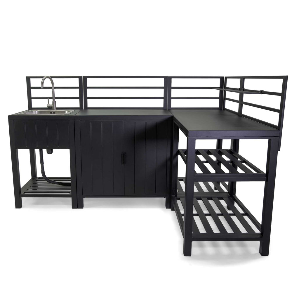 Mobile cucina alluminio angolare Westonantracite cm151,5x211,5h90/125