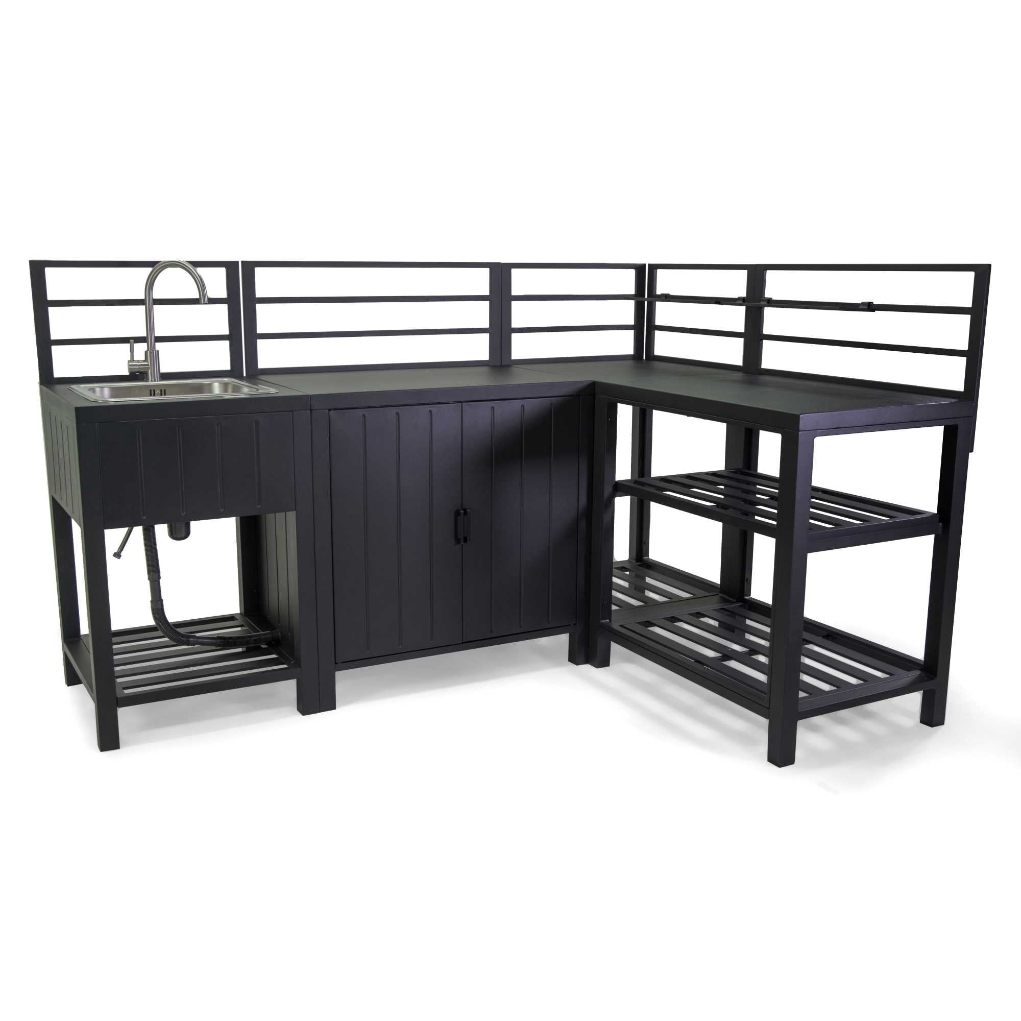 Mobile cucina alluminio angolare Westonantracite cm151,5x211,5h90/125