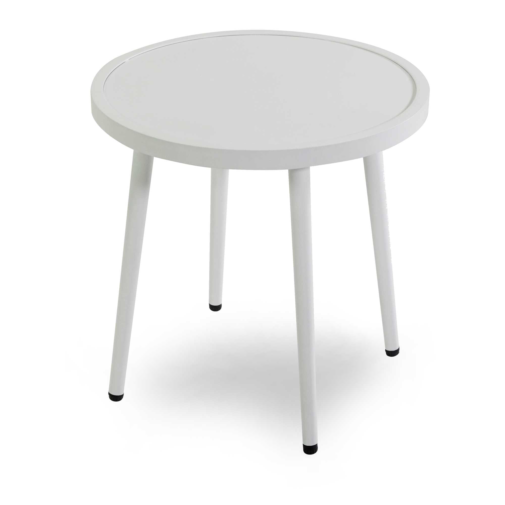 Poltrona alluminio Ibiza 2pz con tavolino tondo bianco