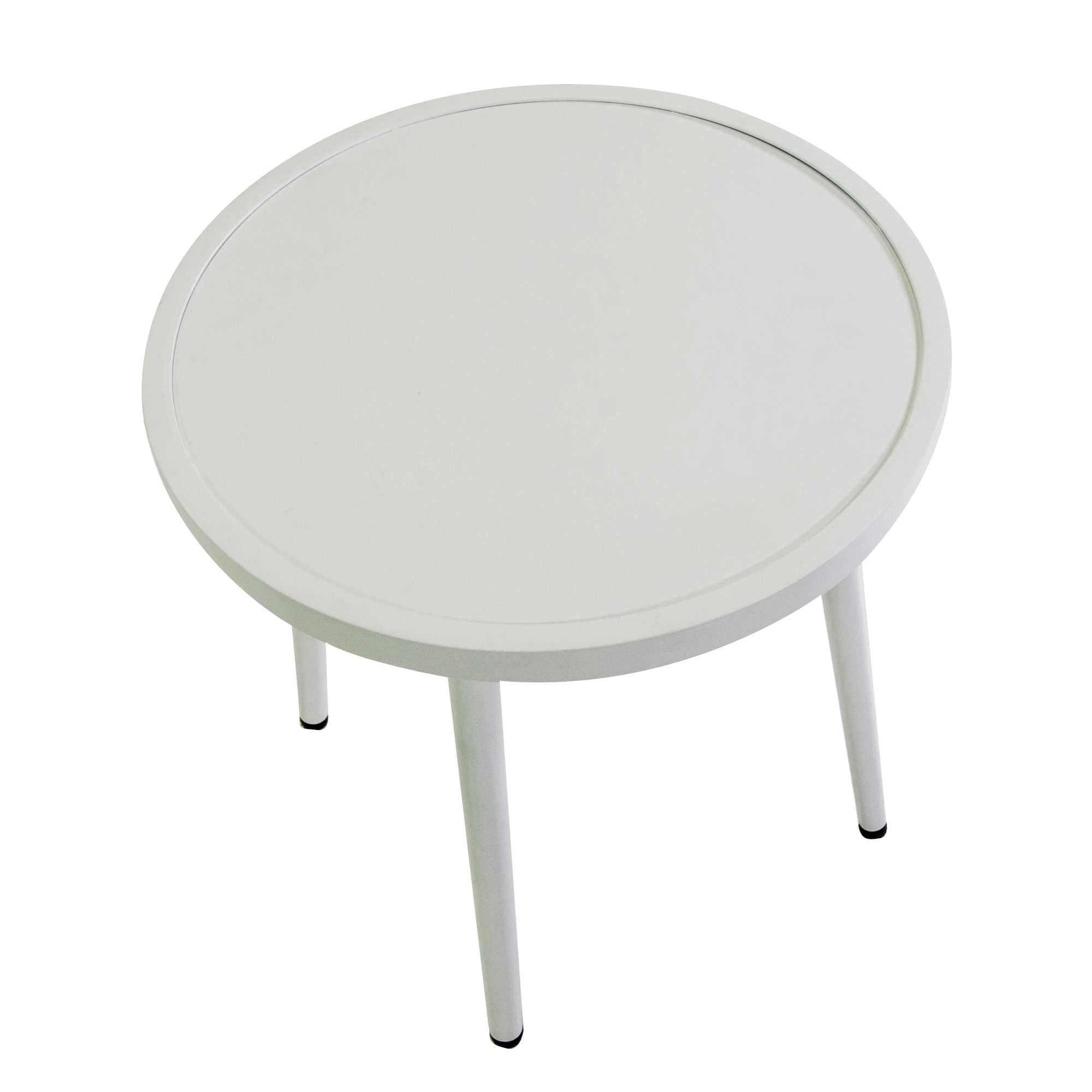 Poltrona alluminio Ibiza 2pz con tavolino tondo bianco