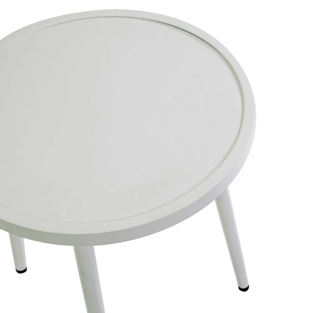 Poltrona alluminio Ibiza 2pz con tavolino tondo bianco