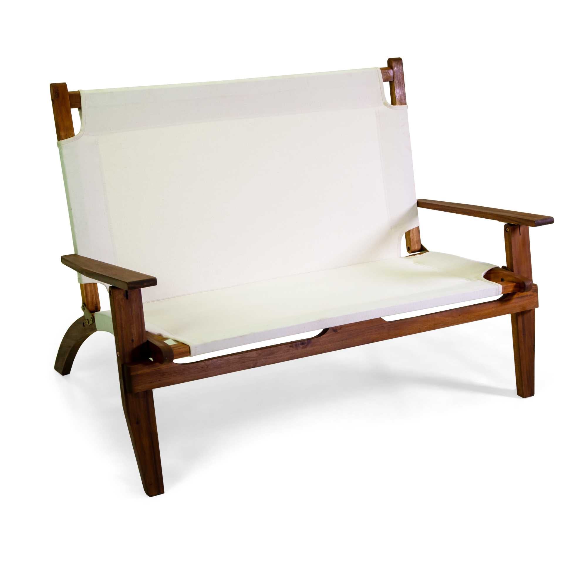 Salotto legno Diane 2posti c/ tessuto ecru