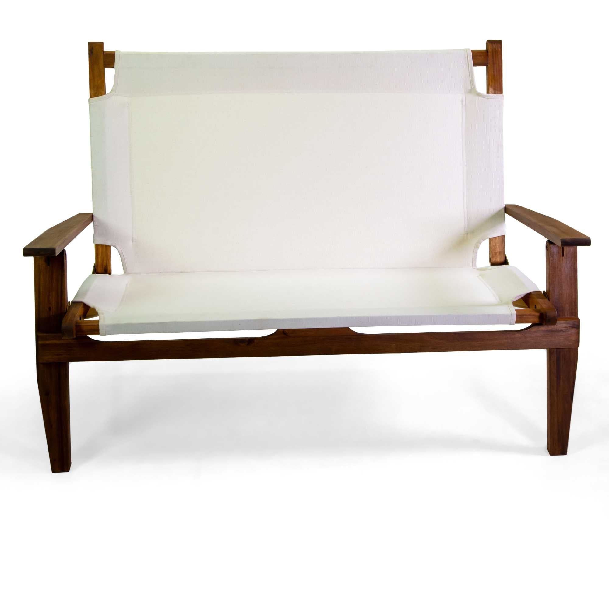 Salotto legno Diane 2posti c/ tessuto ecru