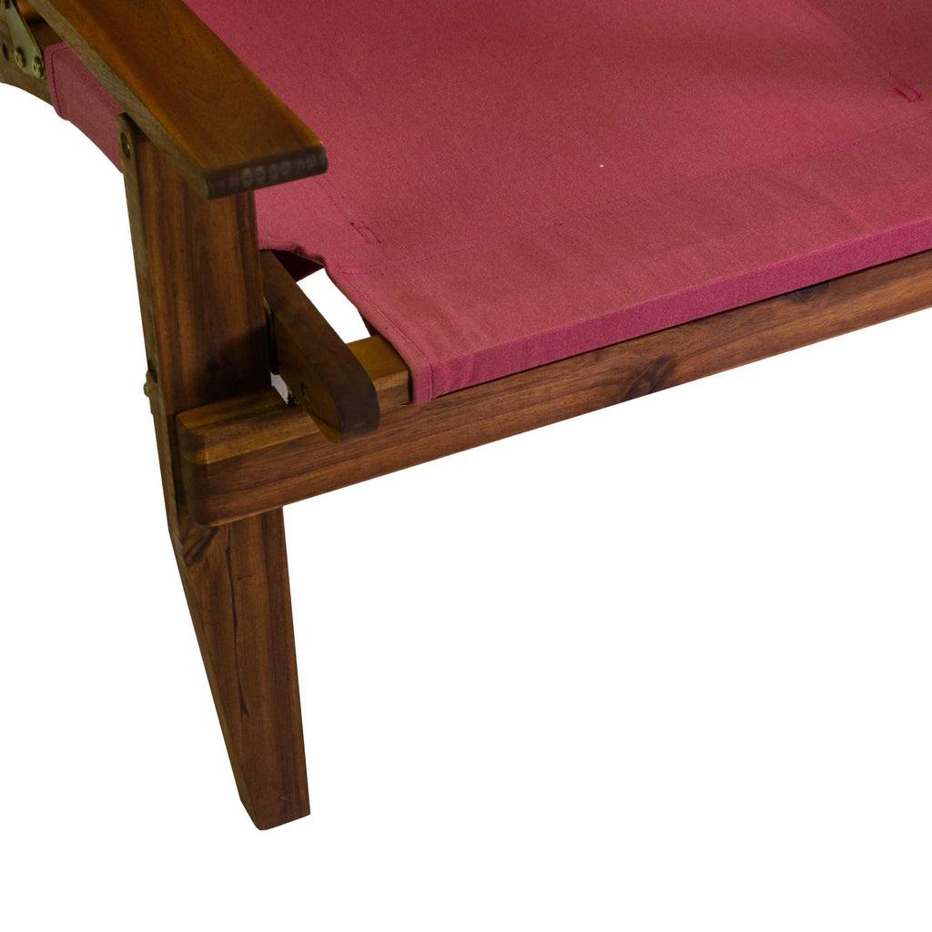 Poltrona legno Diane c/tessuto rosso cm76x89h91