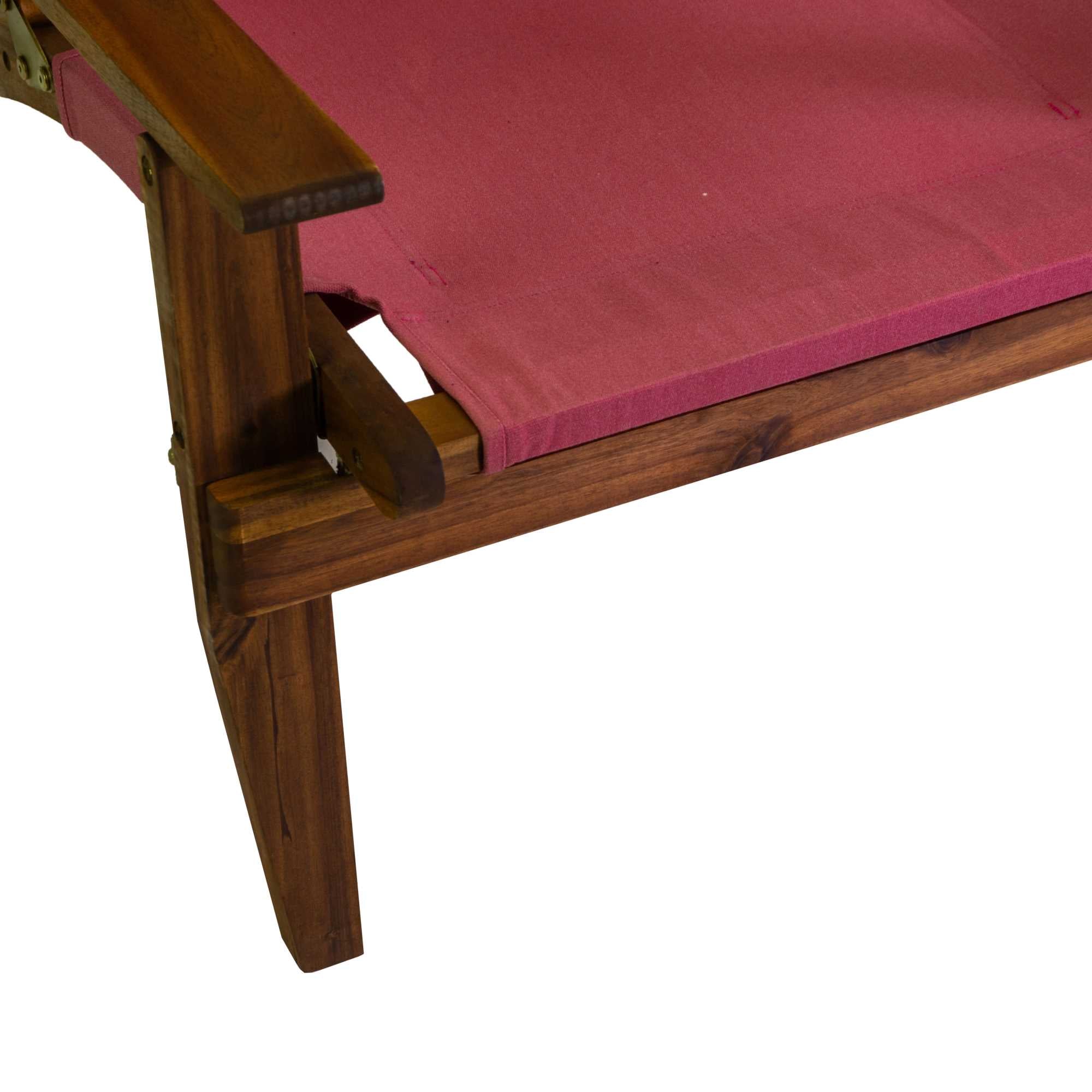 Poltrona legno Diane c/tessuto rosso cm76x89h91