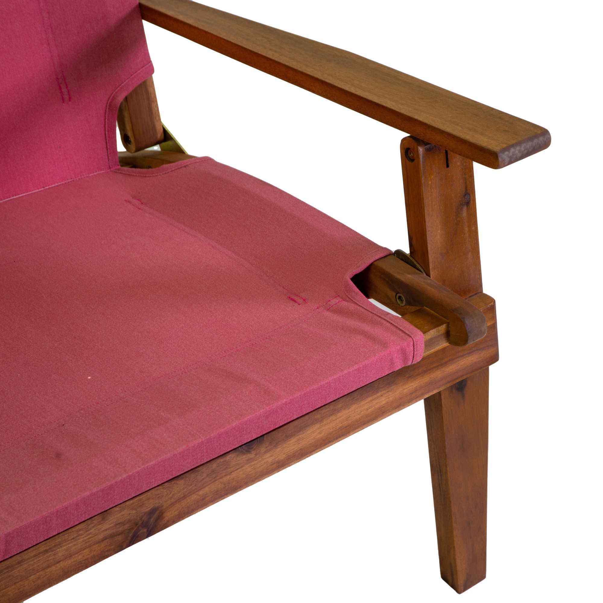Poltrona legno Diane c/tessuto rosso cm76x89h91