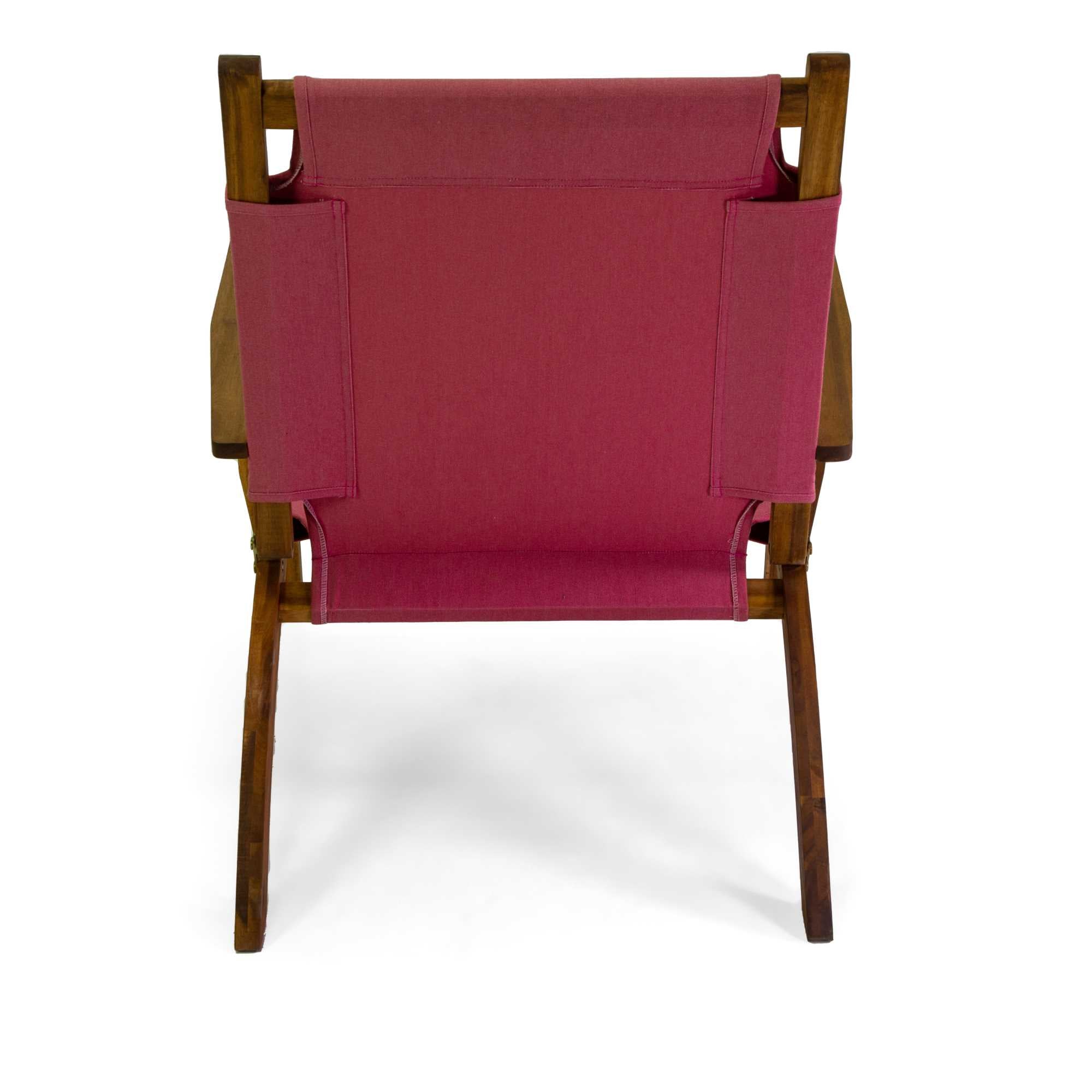 Poltrona legno Diane c/tessuto rosso cm76x89h91