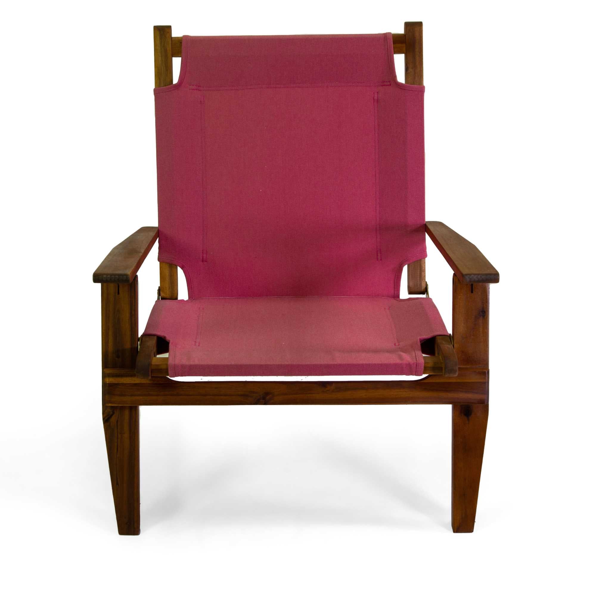 Poltrona legno Diane c/tessuto rosso cm76x89h91