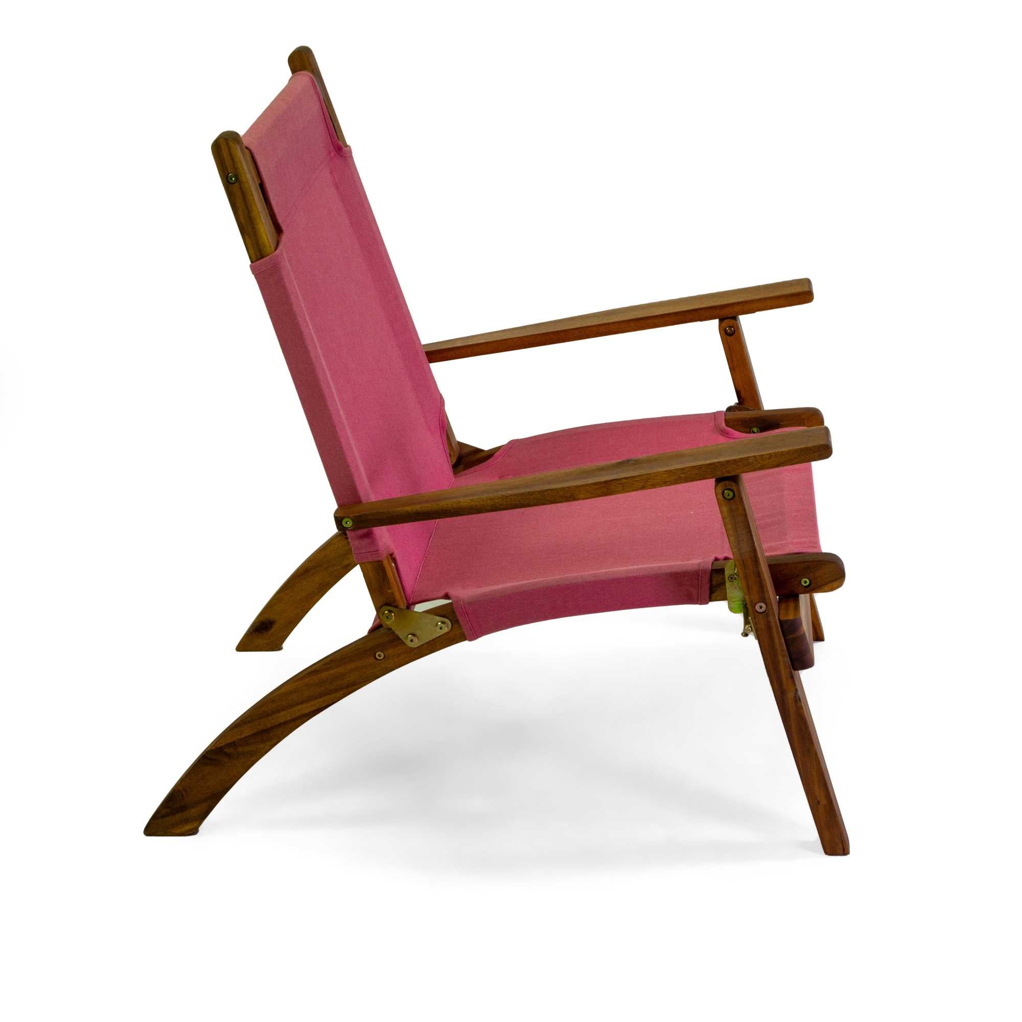 Poltrona legno Diane c/tessuto rosso cm76x89h91