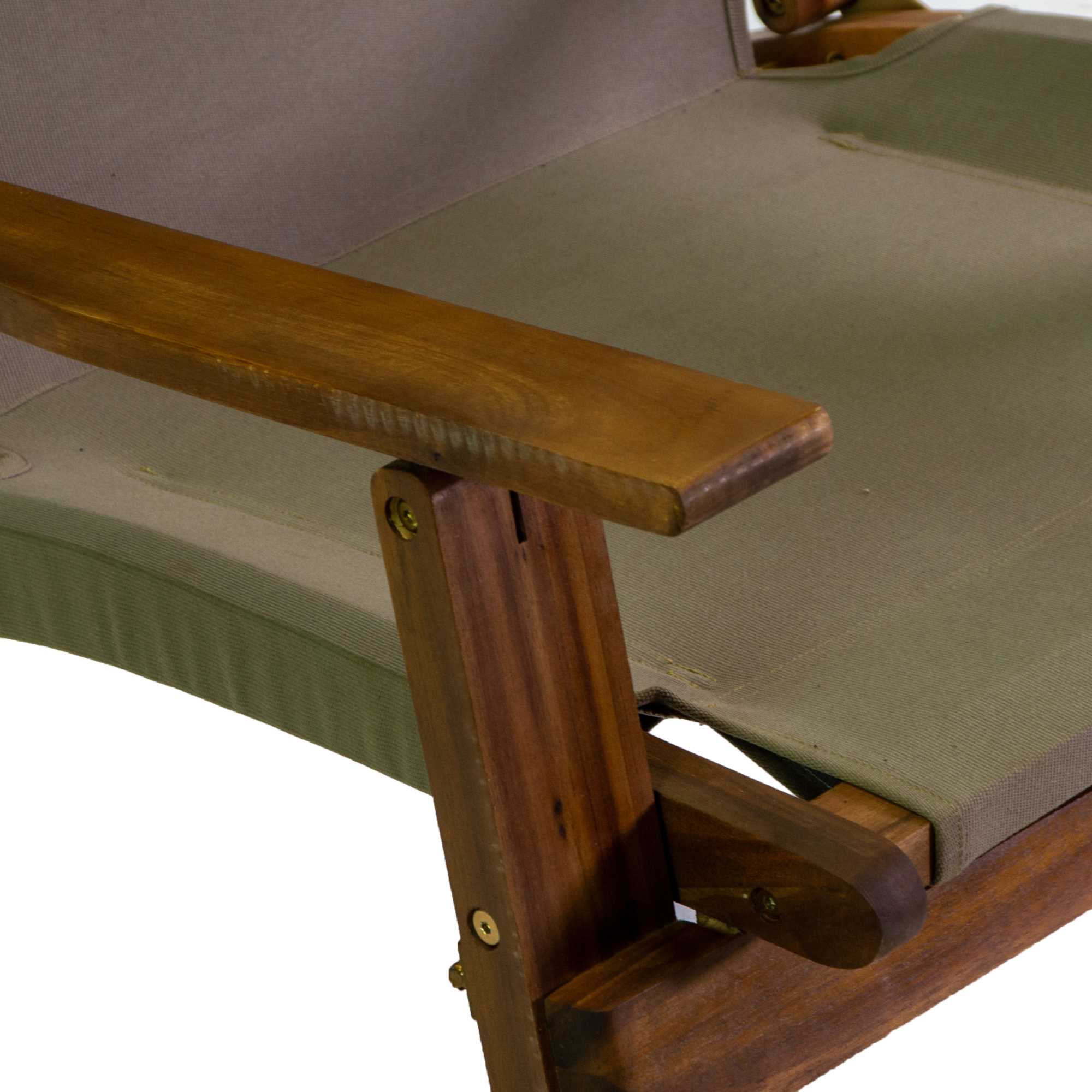 Salotto legno Diane 2posti c/ tessuto verde militare
