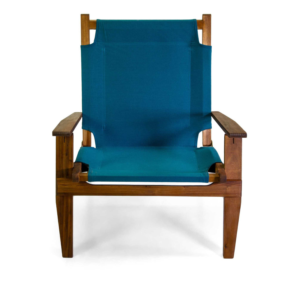 Salotto legno Diane 2 posti c/tessuto blu