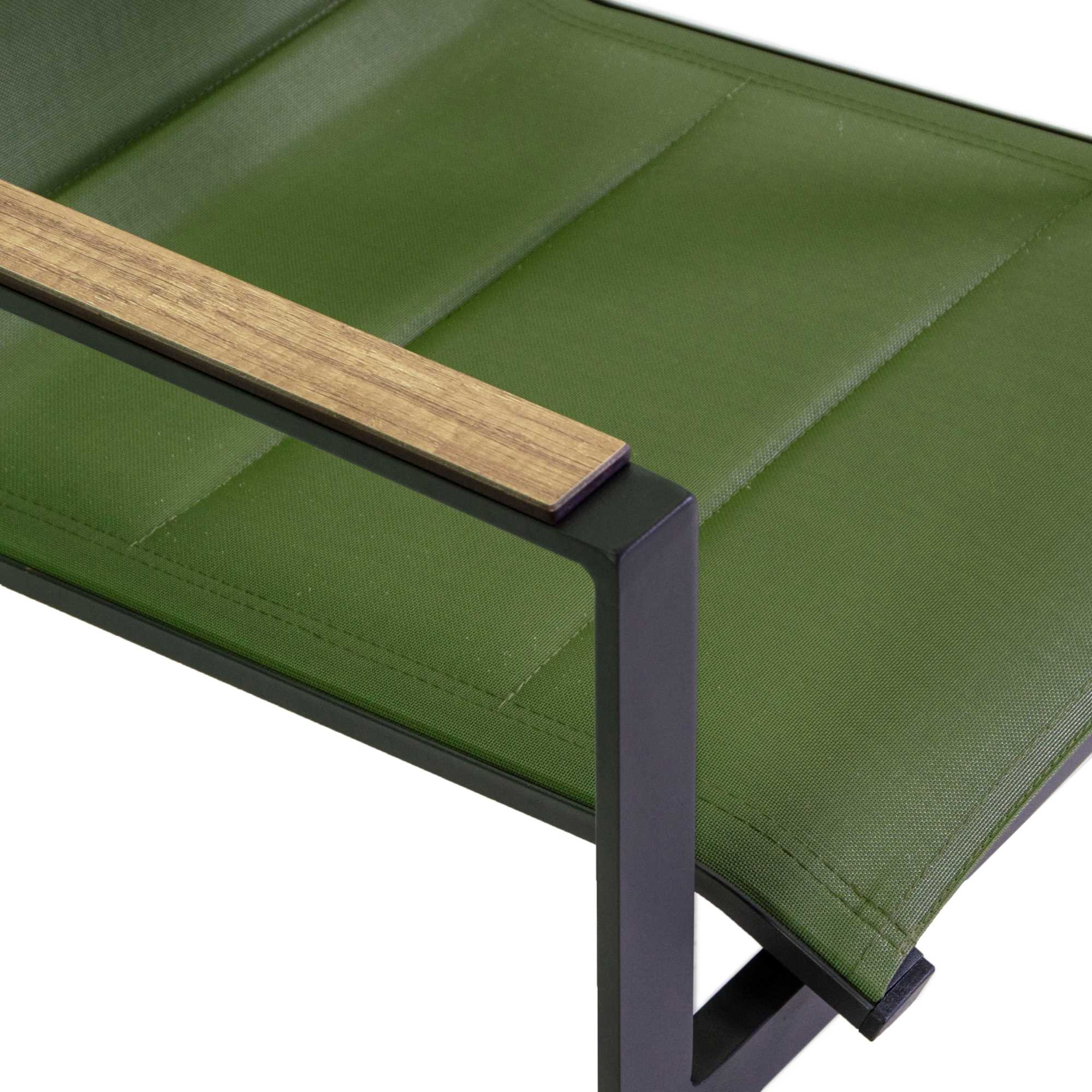 Poltrona alluminio textilene Riverside verde (bracciolo in hpl) cm56x66h90